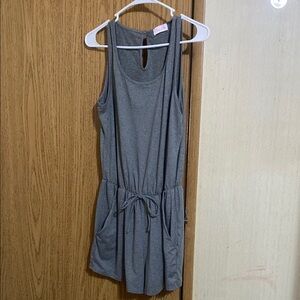 Pink Lily Gray Sleeveless Romper